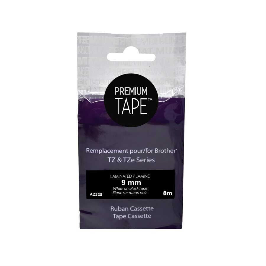 Brother TZ-325 White/Black 9mm Label Tape Cassette