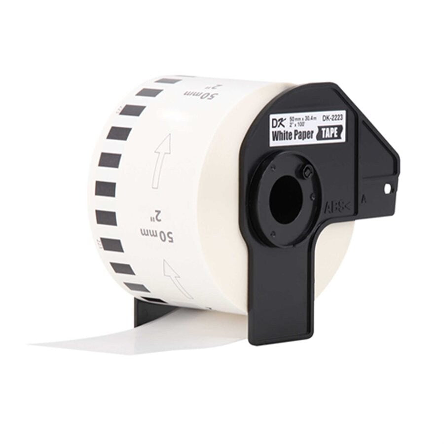 1.9685" x 100' Continuous White Paper Label For Brother DK-2223