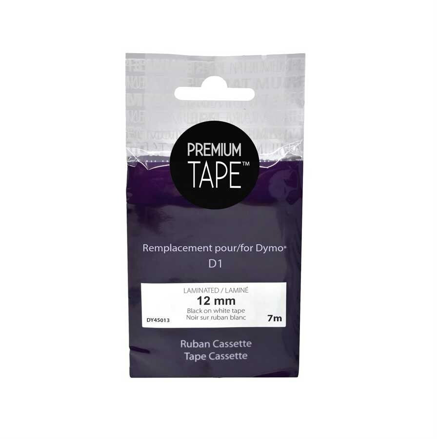 Dymo 45013 Black/White 12mm Label Tape Cassette