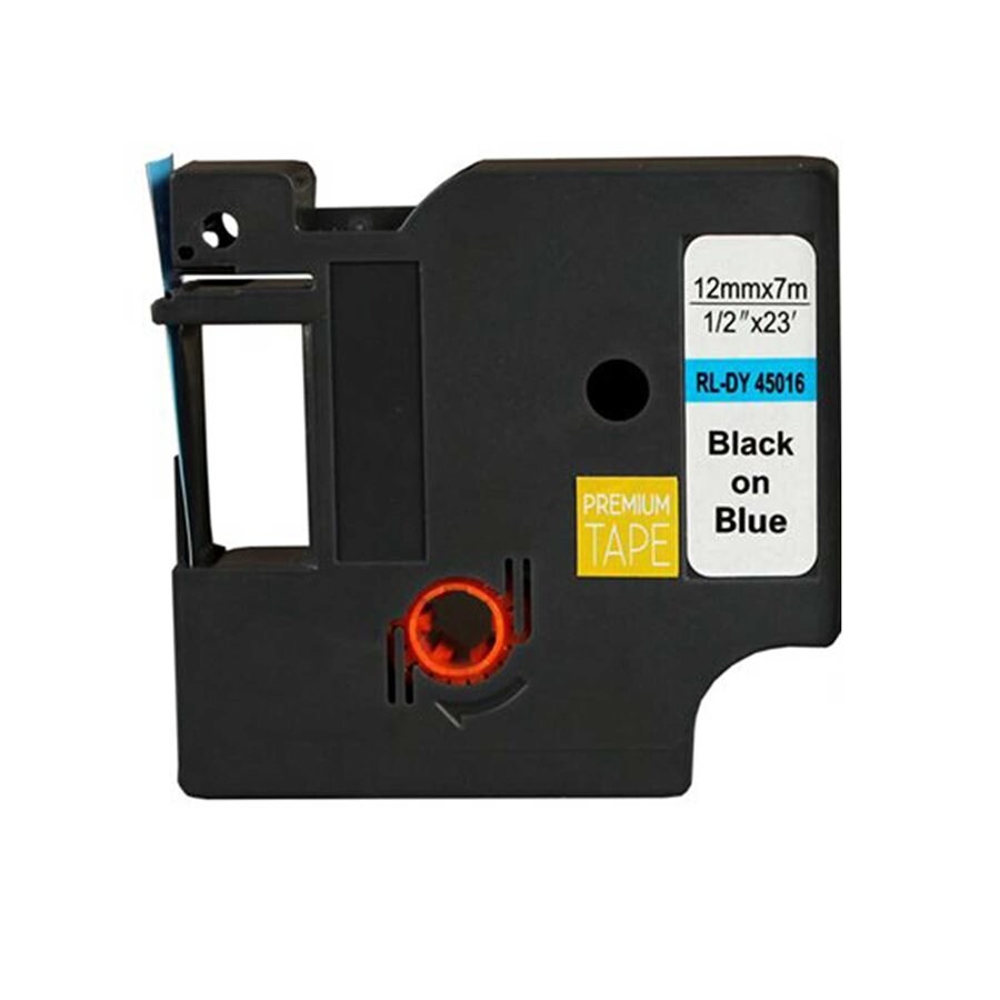 Dymo A45016 Black/Blue 12mm Label Tape Cassette