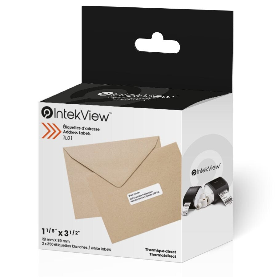 1.125" x 3.5" Direct Thermal Mailing Address Labels 1" Core (350/roll, 2/pkg)