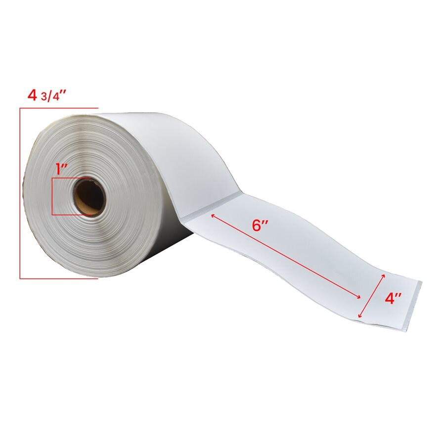 4" x 6" Universal Direct Thermal Labels 1" Core (500)