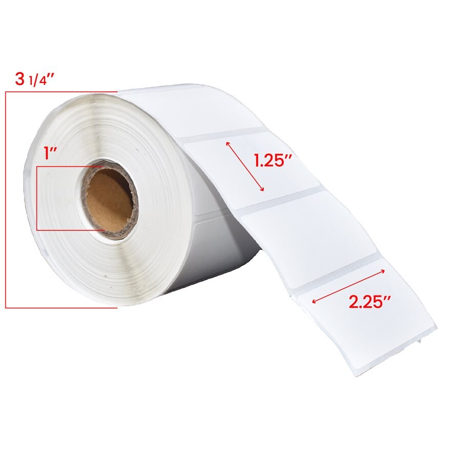2.25" x 1.25" Universal Direct Thermal Labels 1" Core (1000)