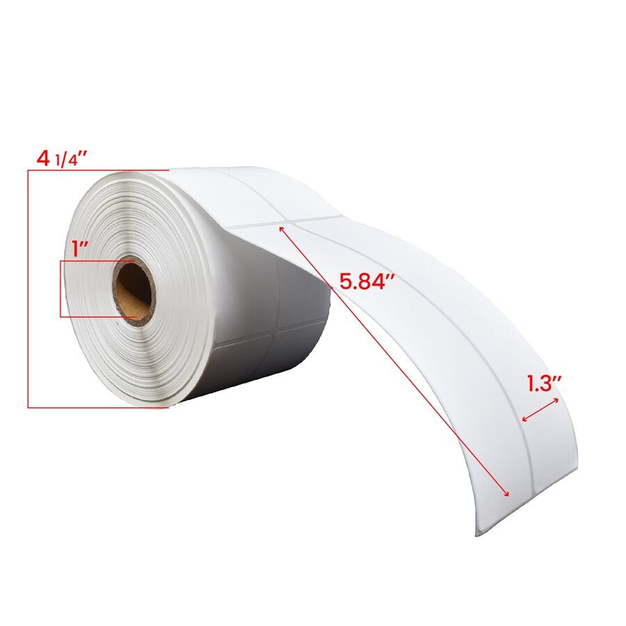1.3" x 5.84" Universal Direct Thermal Labels 1" Core (800)
