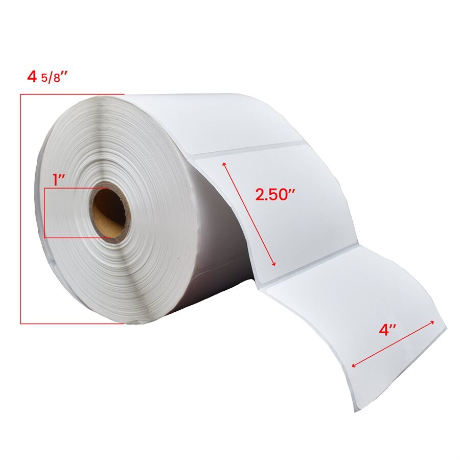 4" x 2.5" Universal Direct Thermal Labels 1" Core (1100)