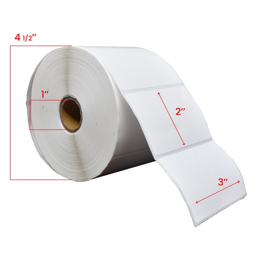 3" x 2" Universal Direct Thermal Labels 1" Core (1240)