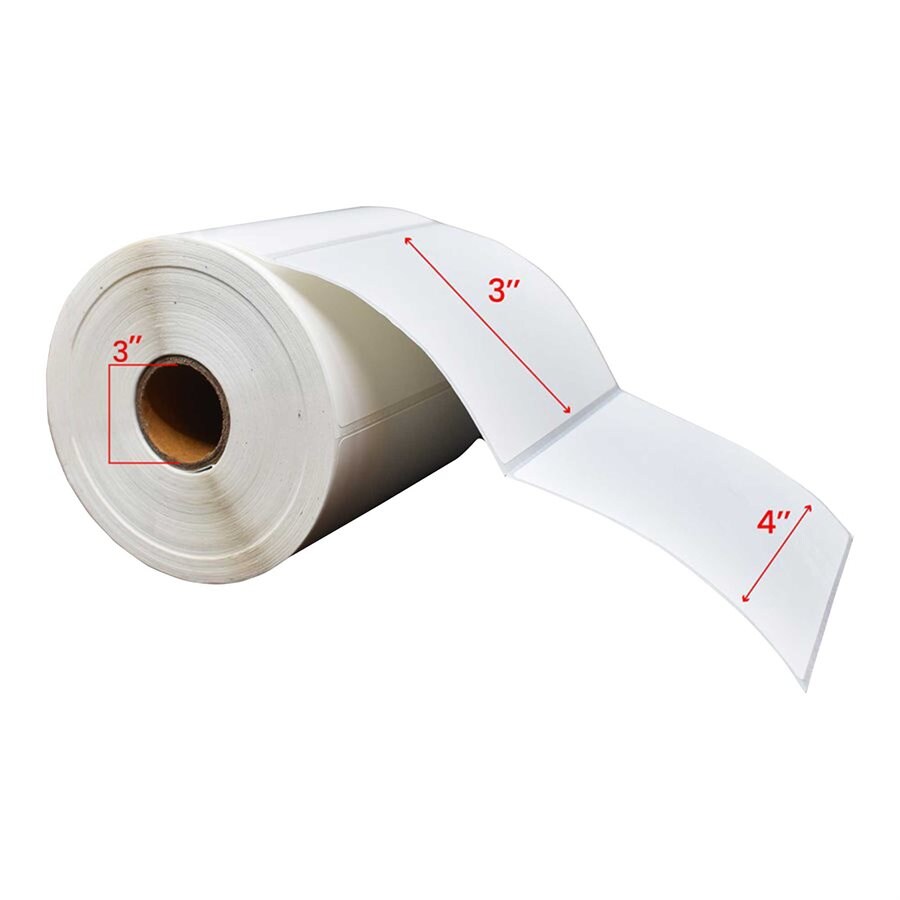 4" x 3" Thermal Transfer Labels 3" Core (1800/roll, 4/case)