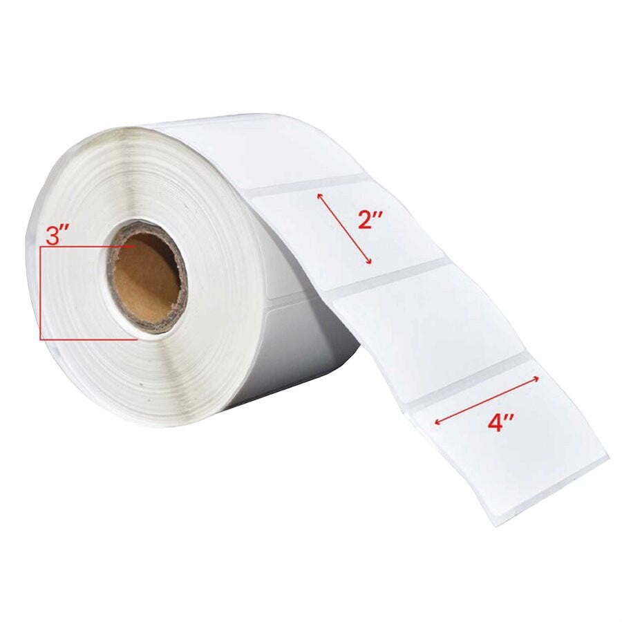 4" x 2" Direct Thermal Labels 3" Core (2750/roll, 4/case)