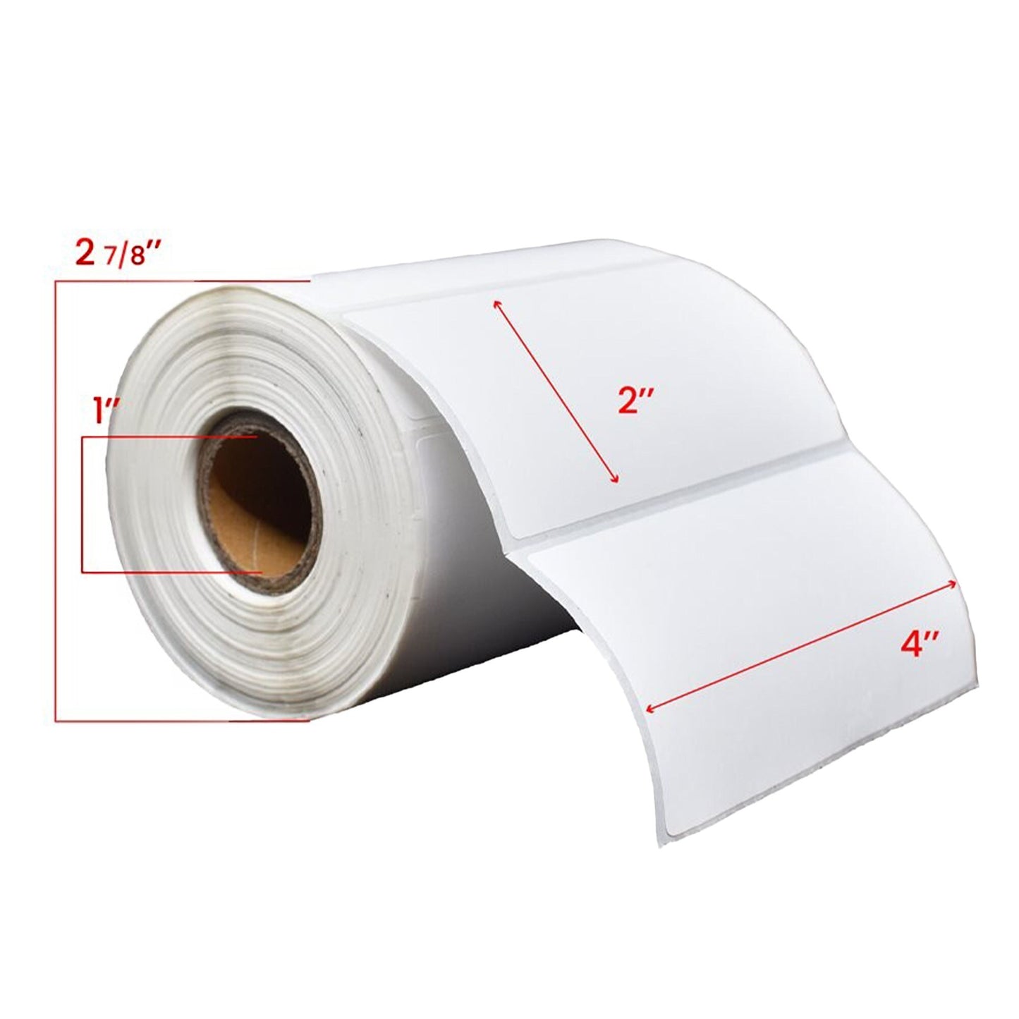 4" x 2" Direct Thermal Labels 1" Core (1240/roll, 6/case)