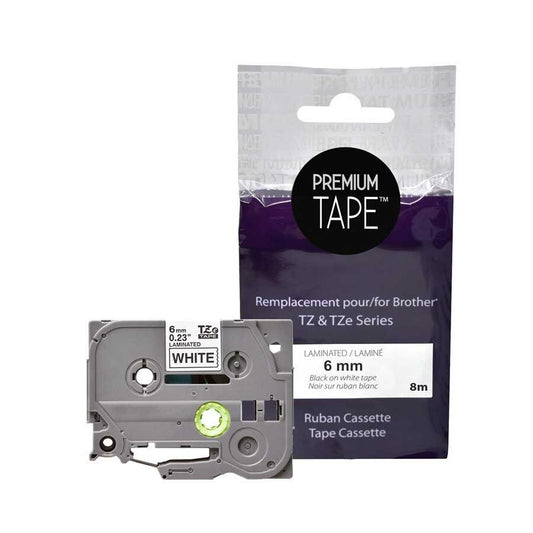 Brother TZ-211 Black/White 6mm Label Tape Cassette