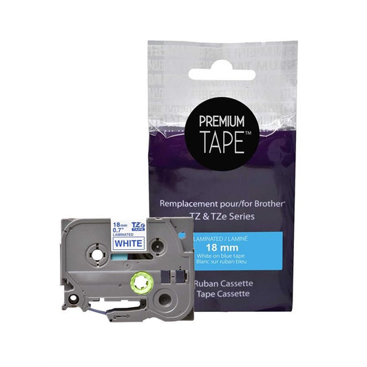 Brother TZe243 Blue/White 18mm Label Tape Cassette