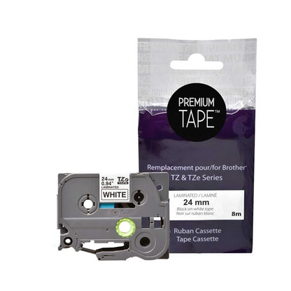 Brother TZ-251 Black/White 24mm Label Tape Cassette