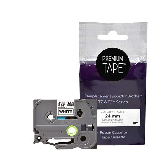 Brother TZ-251 Black/White 24mm Label Tape Cassette