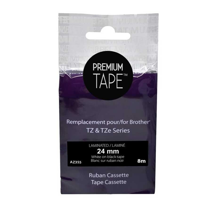 Brother TZ-355 White/Black 24mm Label Tape Cassette