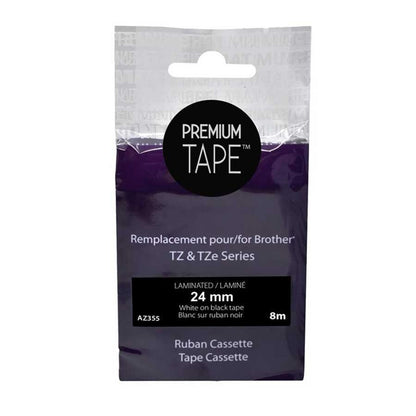 Brother TZ-355 White/Black 24mm Label Tape Cassette