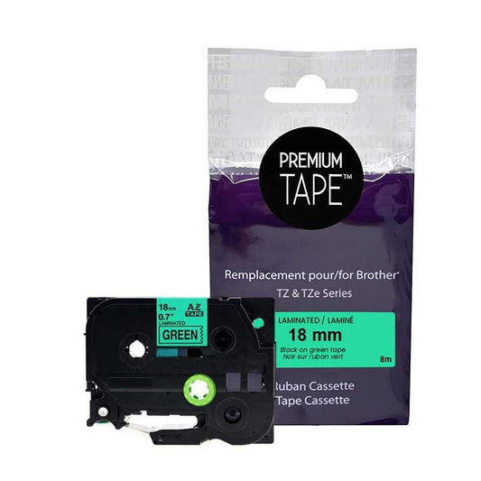 Brother TZe-741 Black/Green 18mm Label Tape Cassette