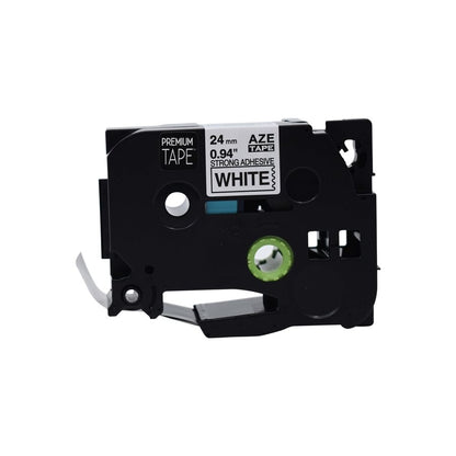 Brother TZE-S251 Extra Strength Adhesive Black/White 24mm Label Tape Cassette