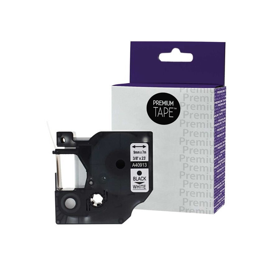Dymo 40913/41913 D1 Black/White 9mm Label Tape Cassette