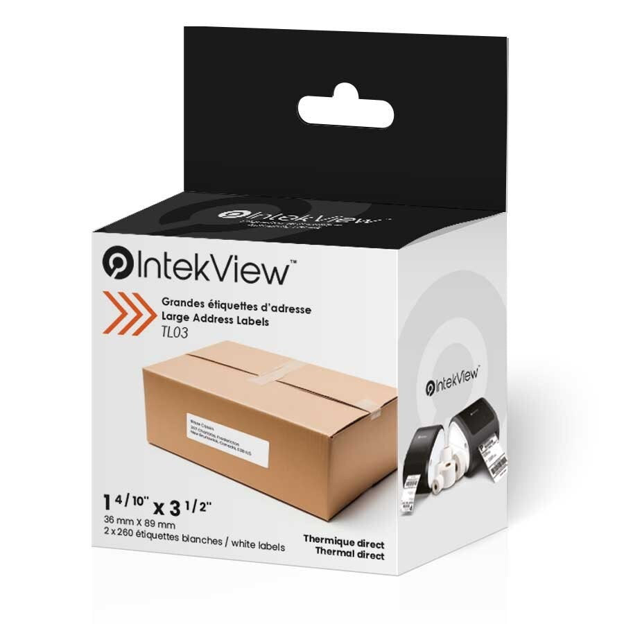 1.40" x 3.5" Direct Thermal Multi-Purpose Labels 1" Core (260/roll, 2/pkg)