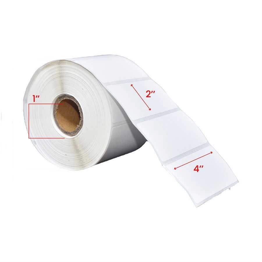4" x 2" Thermal Transfer Labels 1" Core (700/roll, 12/case)