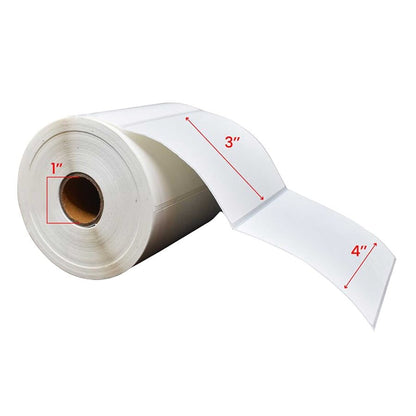 4" x 3" Thermal Transfer Labels 1" Core (500/roll, 12/case)
