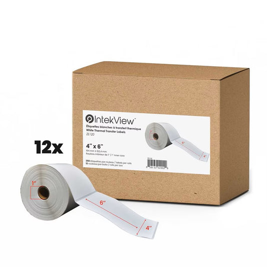 4" x 6" Thermal Transfer Labels 1" Core (250/roll, 12/case)