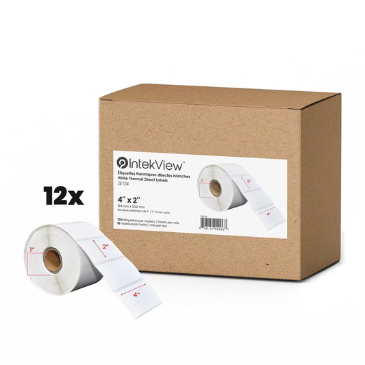 4" x 2" Direct Thermal Labels 1" Core (700/roll, 12/case)